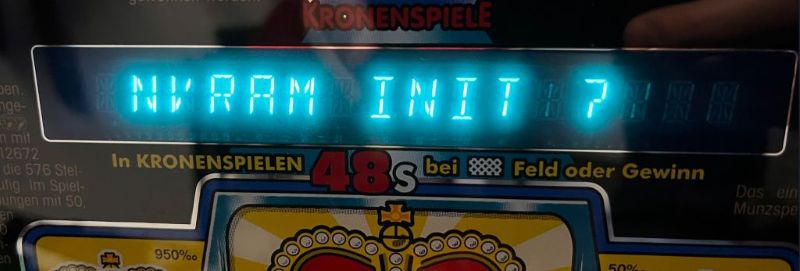 NVRAM INIT 7 – ekran automatu Bally Wulff